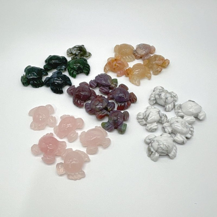 5 Types Mini Crab Rose Quartz Moss Agate Wholesale