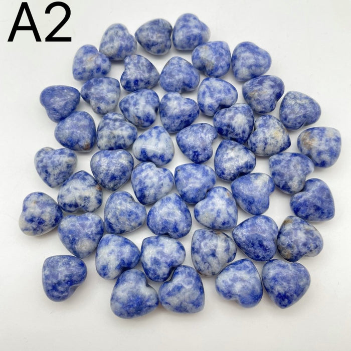 5 Types Mini Heart Pocket Heart Crystals 0.6in(1.5cm) Wholesale Rose Quartz Aventurine