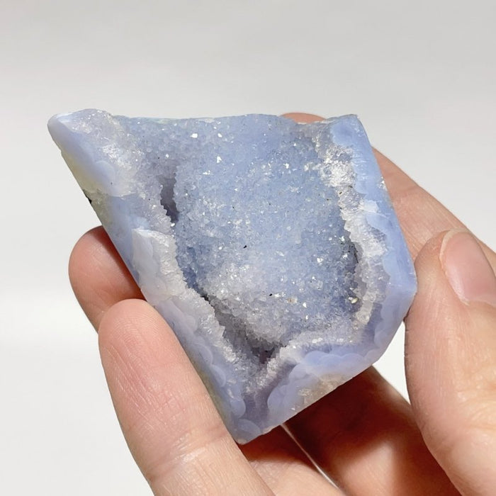 52 Pieces Blue Chalcedony Geode Free Form