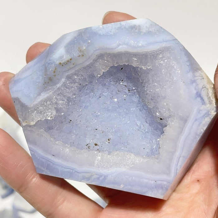 52 Pieces Blue Chalcedony Geode Free Form