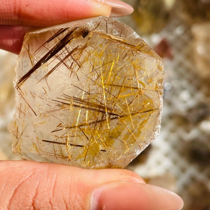55 Pieces High Quality Gold Rutile Quartz Raw Stone
