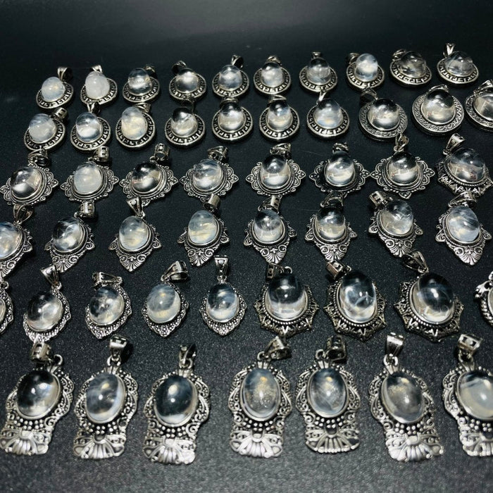 58 Pieces High Grade Blue Angel Feather Quartz Pendant