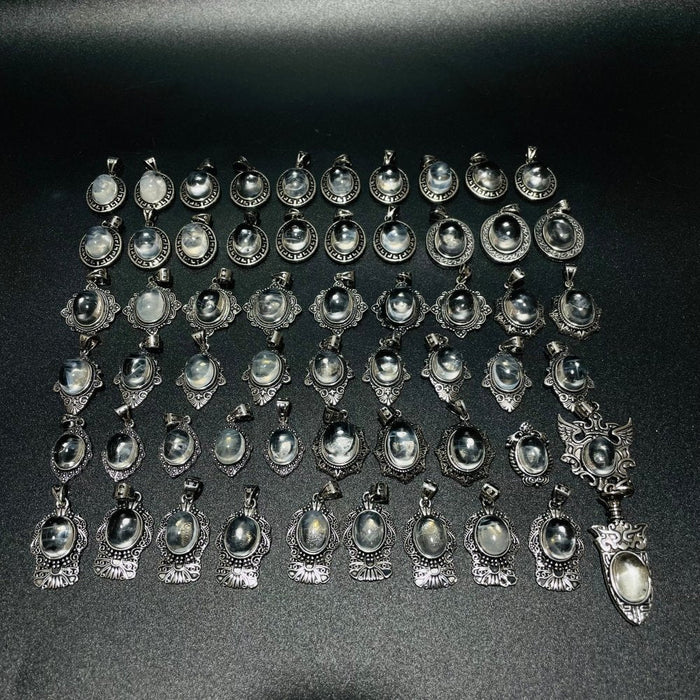 58 Pieces High Grade Blue Angel Feather Quartz Pendant