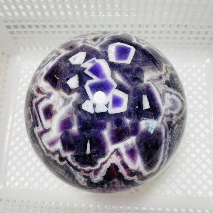 5.9in High Quality Large Chevron Amethyst Sphere