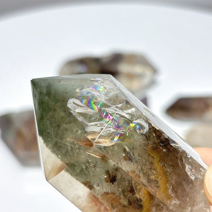 6 Pieces Beautiful Garden Quartz Points Raw Bottom