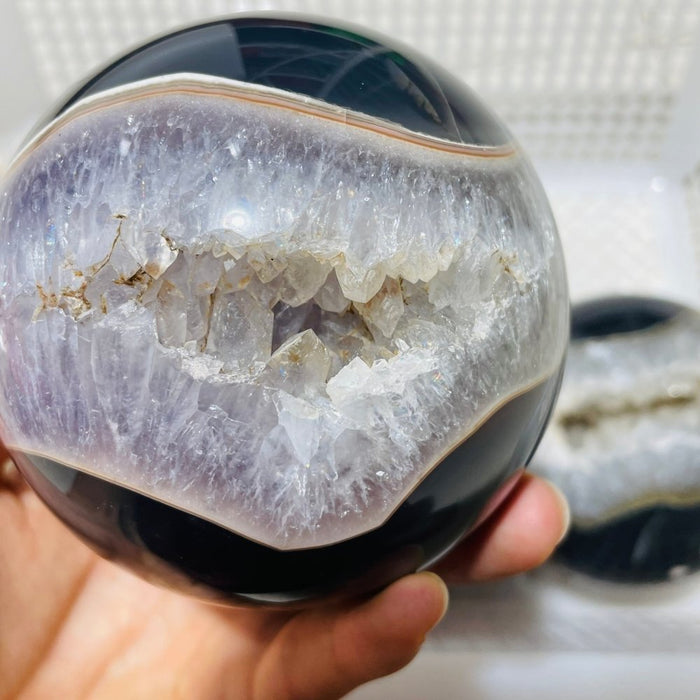 6 Pieces Beautiful Geode Agate Spheres