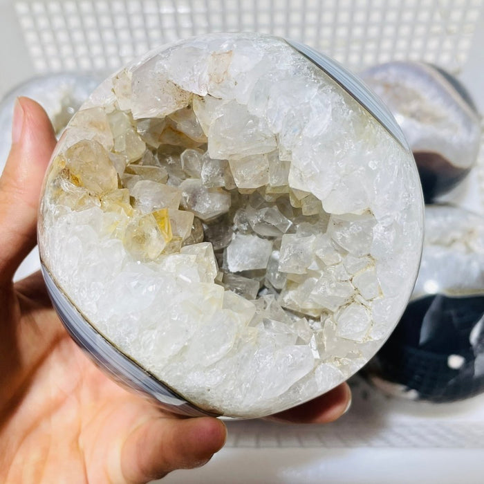 6 Pieces Beautiful Geode Agate Spheres