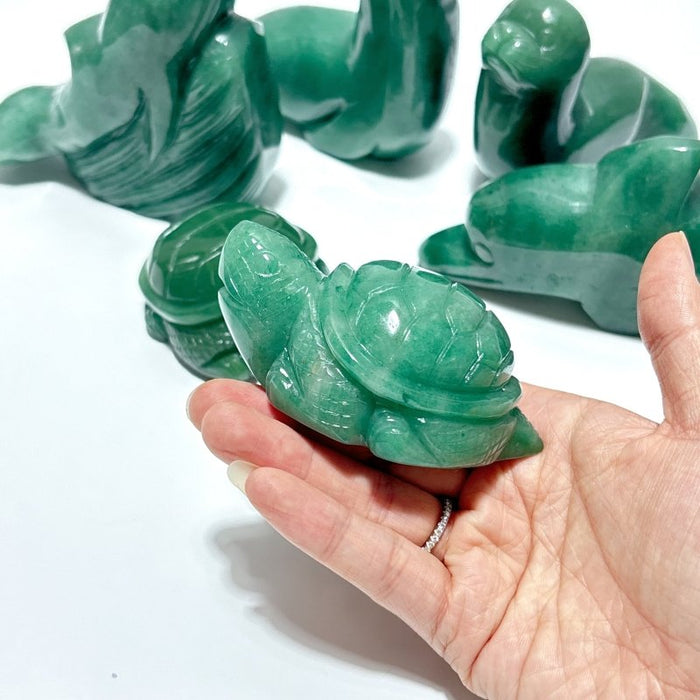 6 Pieces Green Aventurine Sea Animals Carving