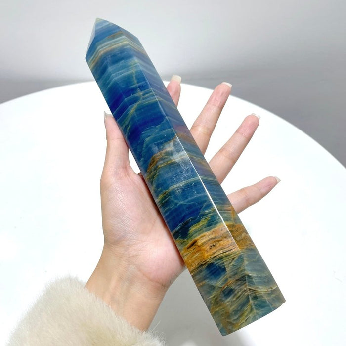 6 Pieces High Quality 10in Deep Blue Onyx Tower