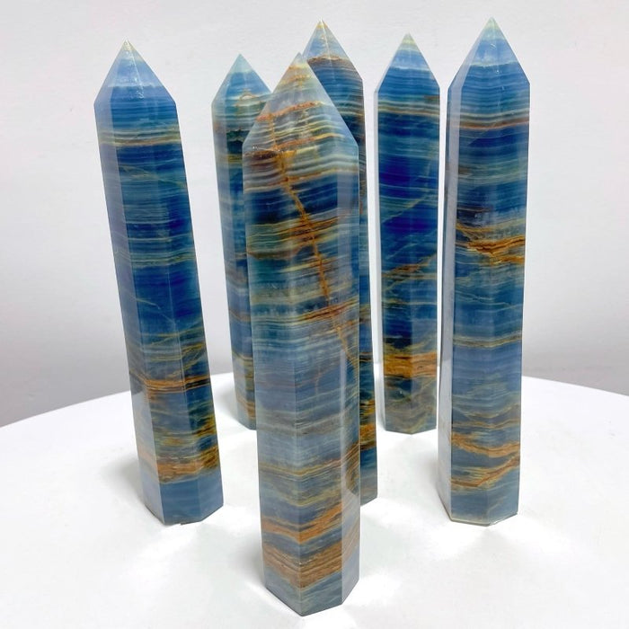 6 Pieces High Quality 10in Deep Blue Onyx Tower