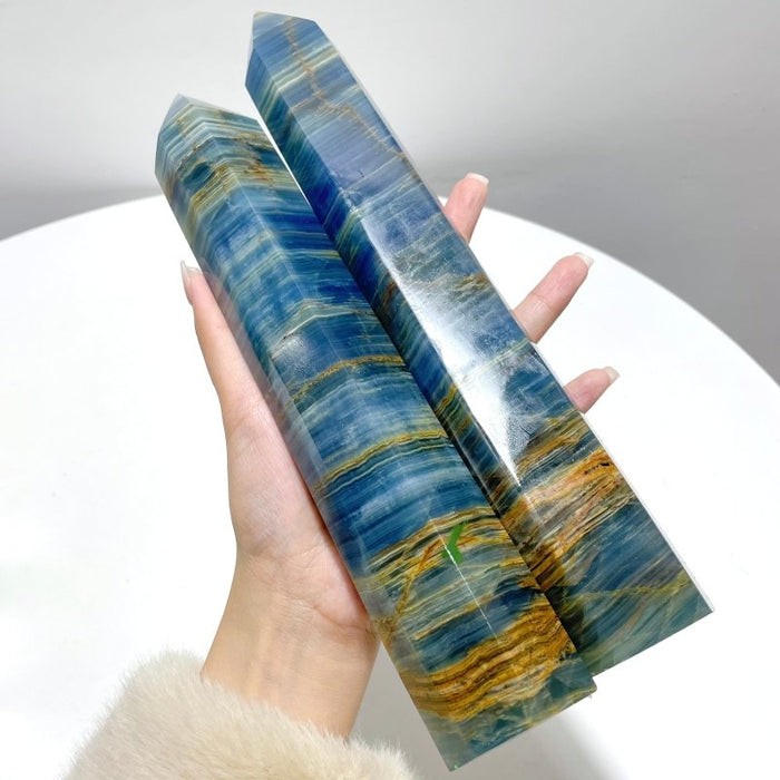 6 Pieces High Quality 10in Deep Blue Onyx Tower