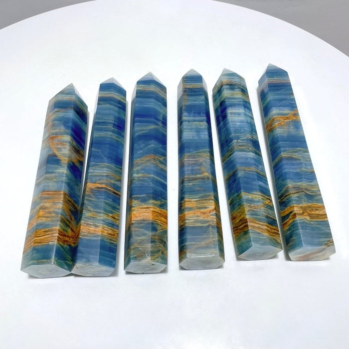 6 Pieces High Quality 10in Deep Blue Onyx Tower