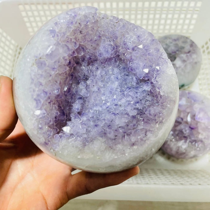 6 Pieces High Quality Amethyst Geode Spheres