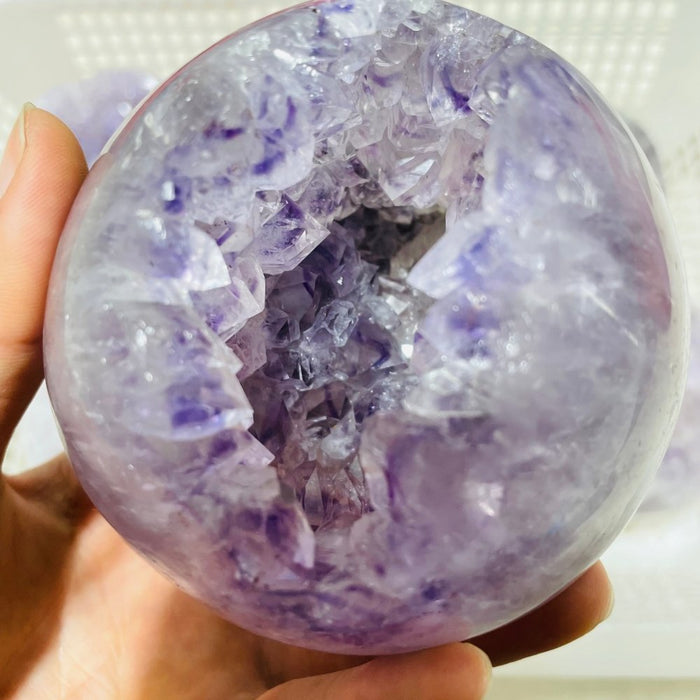 6 Pieces High Quality Amethyst Geode Spheres