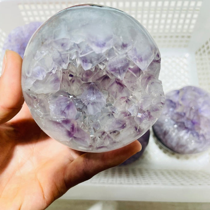 6 Pieces High Quality Amethyst Geode Spheres