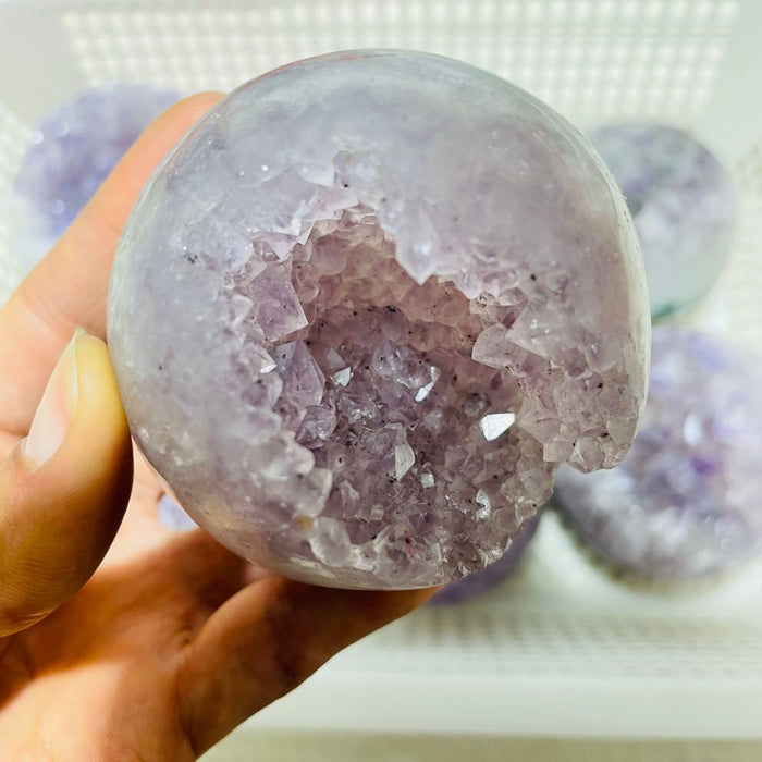 6 Pieces High Quality Amethyst Geode Spheres