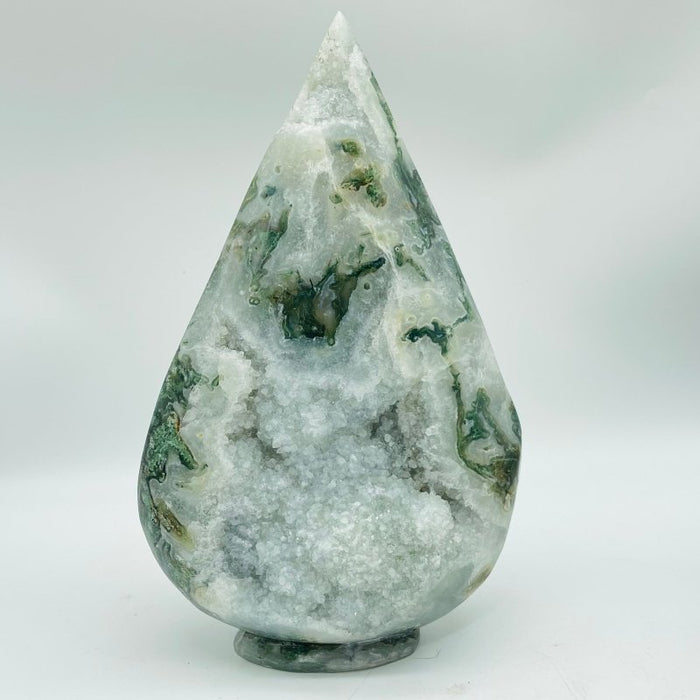 6 Pieces Large Geode Druzy Moss Agate Arrow Head