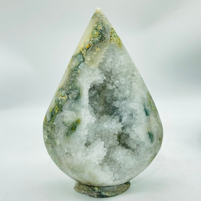 6 Pieces Large Geode Druzy Moss Agate Arrow Head