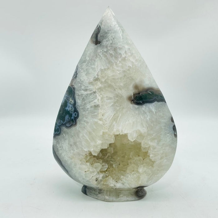 6 Pieces Large Geode Druzy Moss Agate Arrow Head