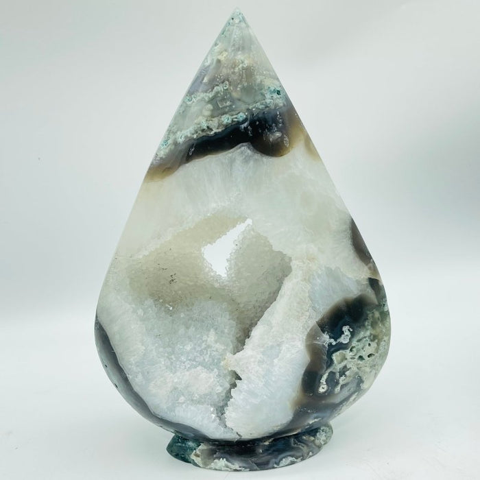 6 Pieces Large Geode Druzy Moss Agate Arrow Head