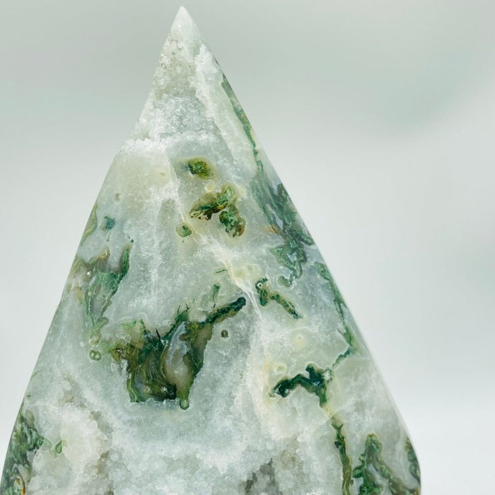 6 Pieces Large Geode Druzy Moss Agate Arrow Head