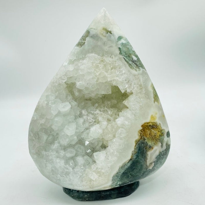 6 Pieces Large Geode Druzy Moss Agate Arrow Head