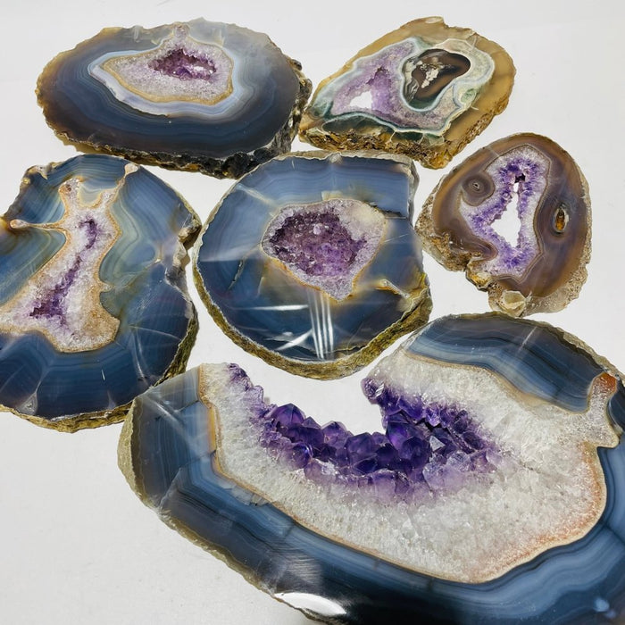 6 Pieces Large Polished Amethyst Geode Slab