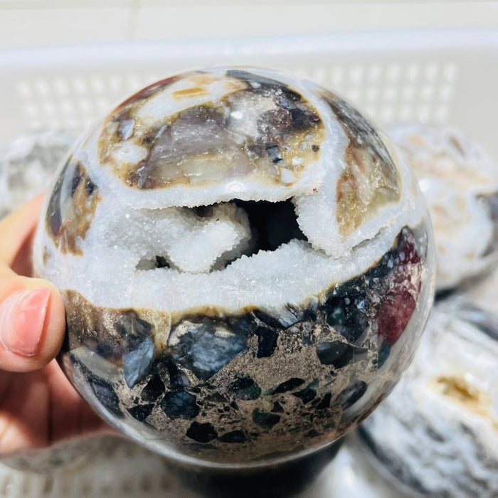 6 Pieces Large Sphalerite Geode Sphere Ball