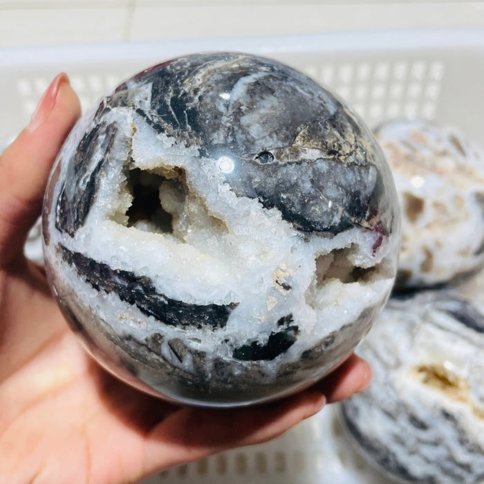 6 Pieces Large Sphalerite Geode Sphere Ball