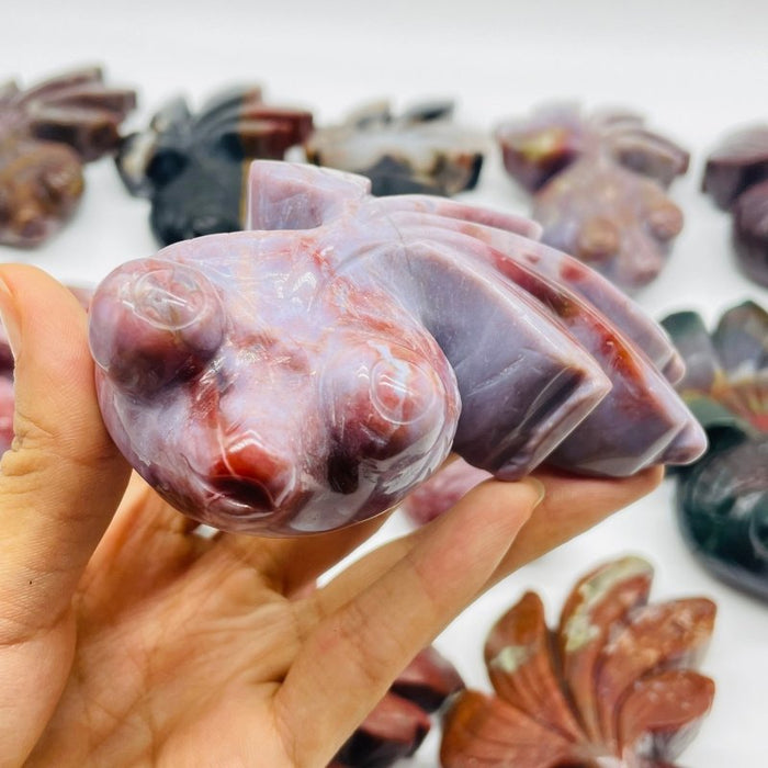 12 Pieces Ocean Jasper GoldFish Carving