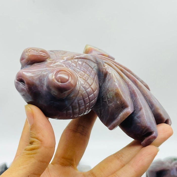 12 Pieces Ocean Jasper GoldFish Carving