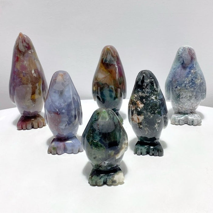 6 Pieces Ocean Jasper Penguin Carving