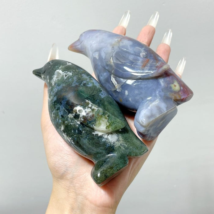 6 Pieces Ocean Jasper Penguin Carving