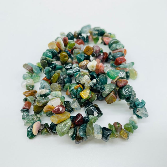 6 Types Chip Bracelet Aquamarine & Moss Agate Wholesale