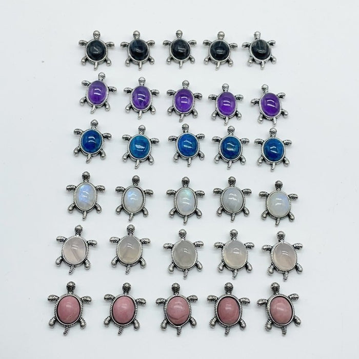 6 Types Cute Turtle Pendant Wholesale Moonstone Amethyst
