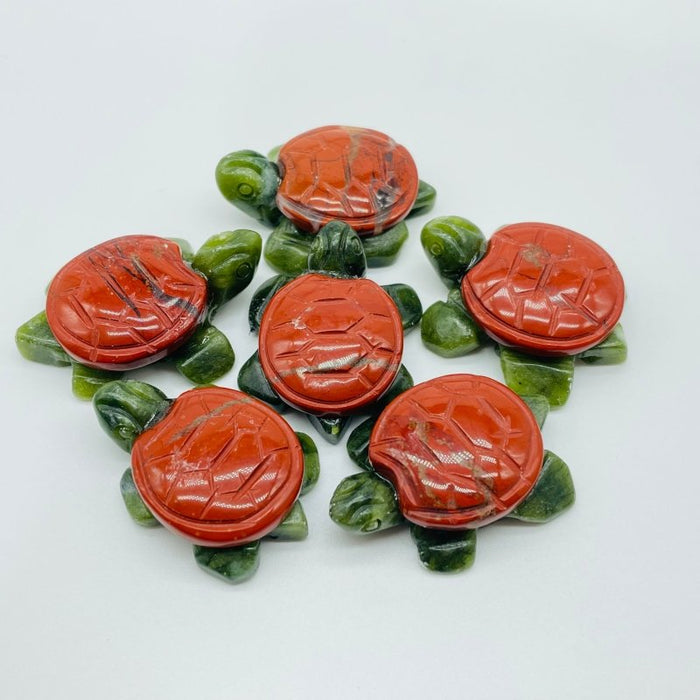 6 Types Turtle Carving Crystal Wholesale Tiger Eye Ocean Jasper