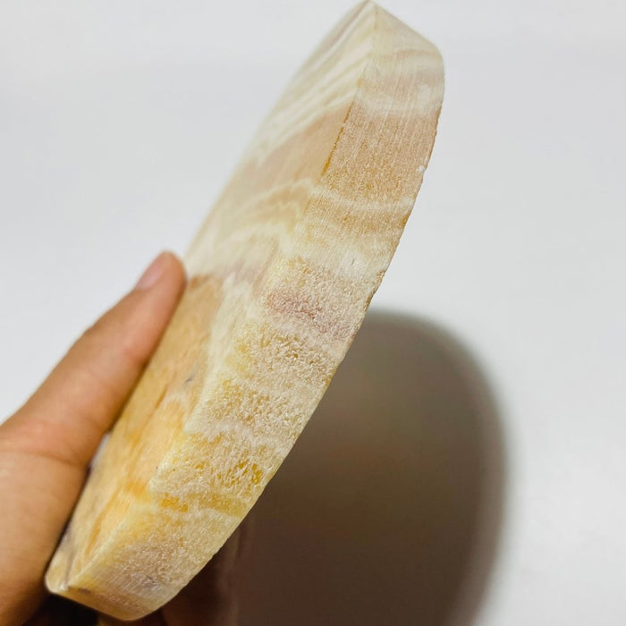 Yellow Calcite Round Coaster Slab Wholesale