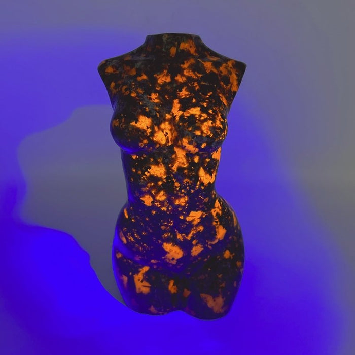 6.1in Large Yooperlite Goddess Carving Wholesale (UV Reactive)
