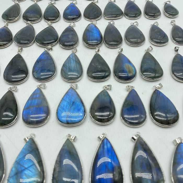 62 Pieces High Quality Labradorite Pendant Charm