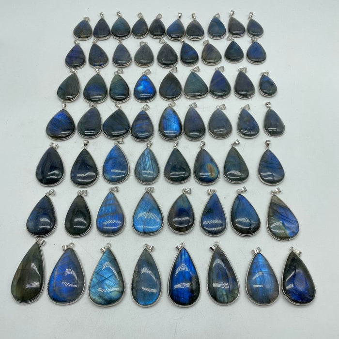 62 Pieces High Quality Labradorite Pendant Charm