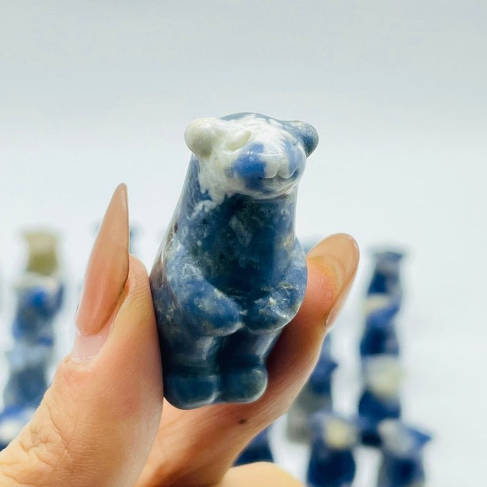 62 Pieces Sodalite Standing Polar Bear Carving