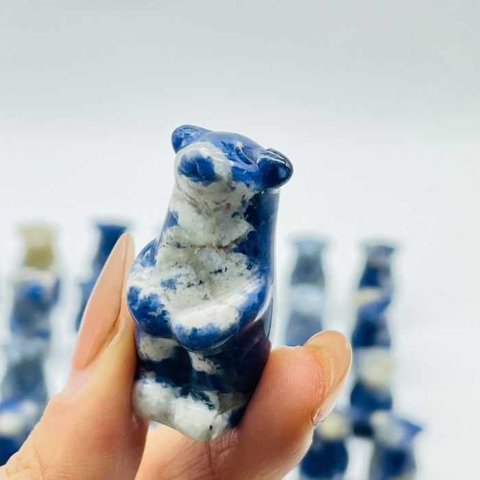 62 Pieces Sodalite Standing Polar Bear Carving