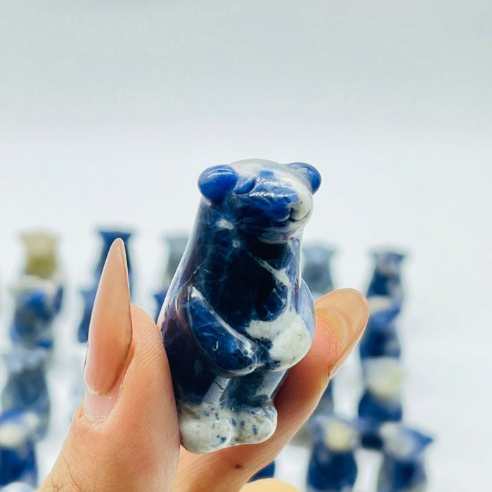 62 Pieces Sodalite Standing Polar Bear Carving
