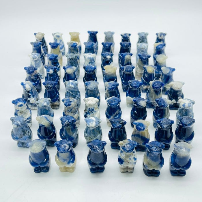 62 Pieces Sodalite Standing Polar Bear Carving
