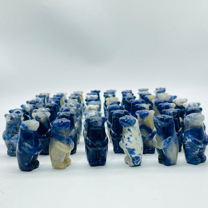 62 Pieces Sodalite Standing Polar Bear Carving