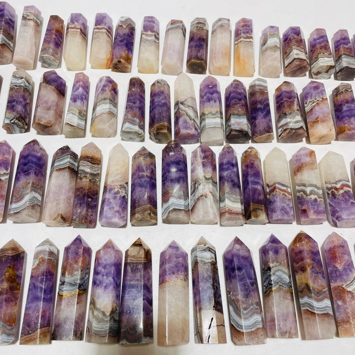 63 Pieces Amethyst Mixed Striped Agate Crystal Points
