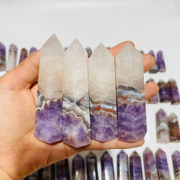 63 Pieces Amethyst Mixed Striped Agate Crystal Points