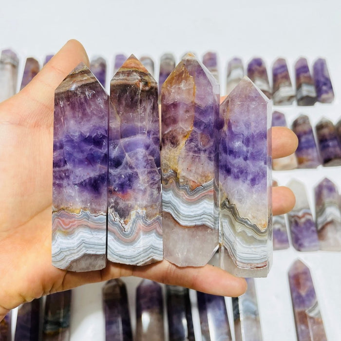 63 Pieces Amethyst Mixed Striped Agate Crystal Points