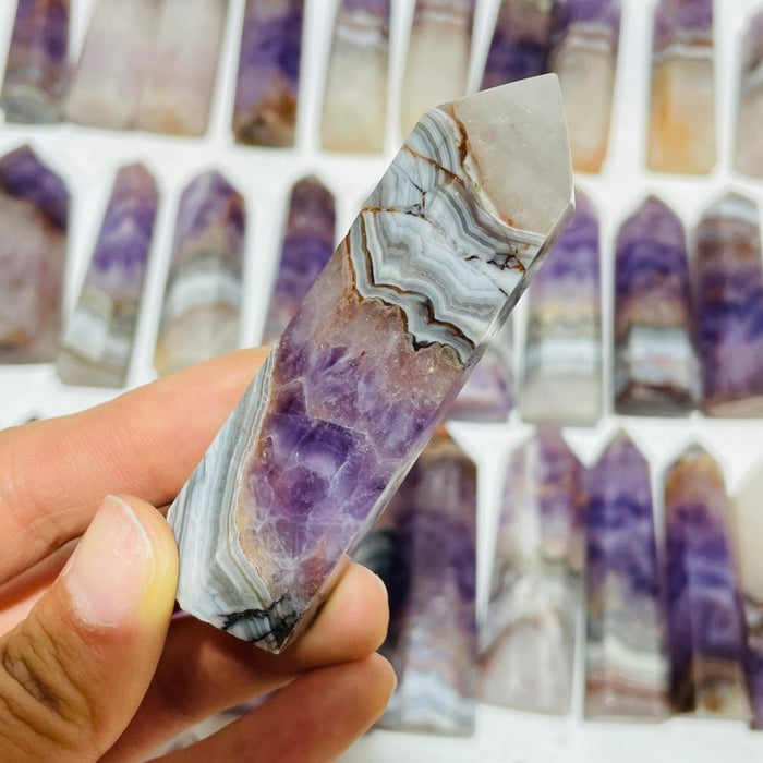 63 Pieces Amethyst Mixed Striped Agate Crystal Points