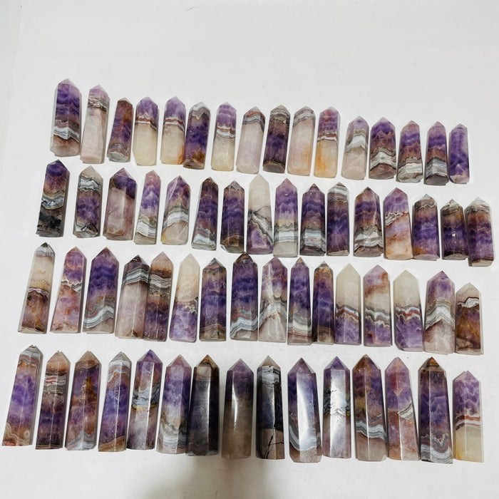 63 Pieces Amethyst Mixed Striped Agate Crystal Points